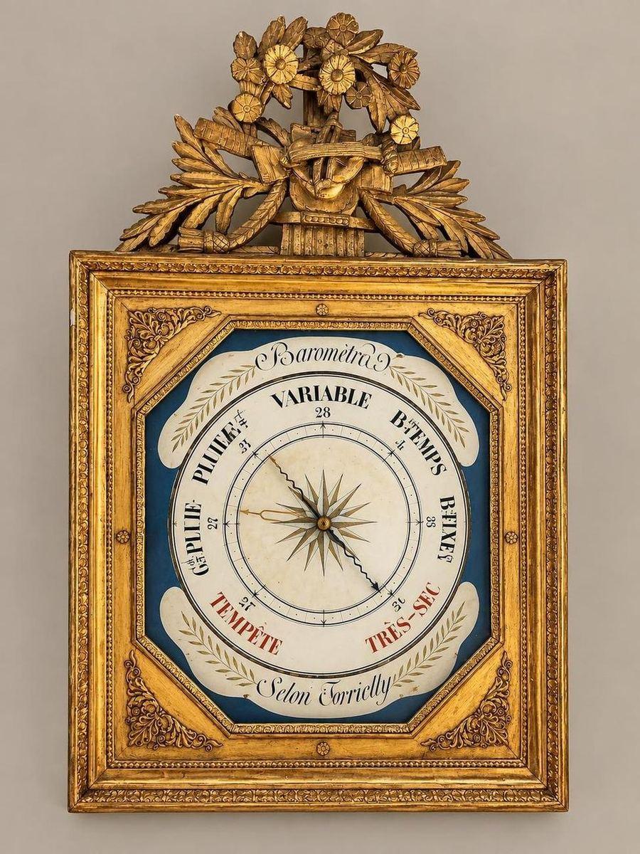 Baromètre ancien en bois doré