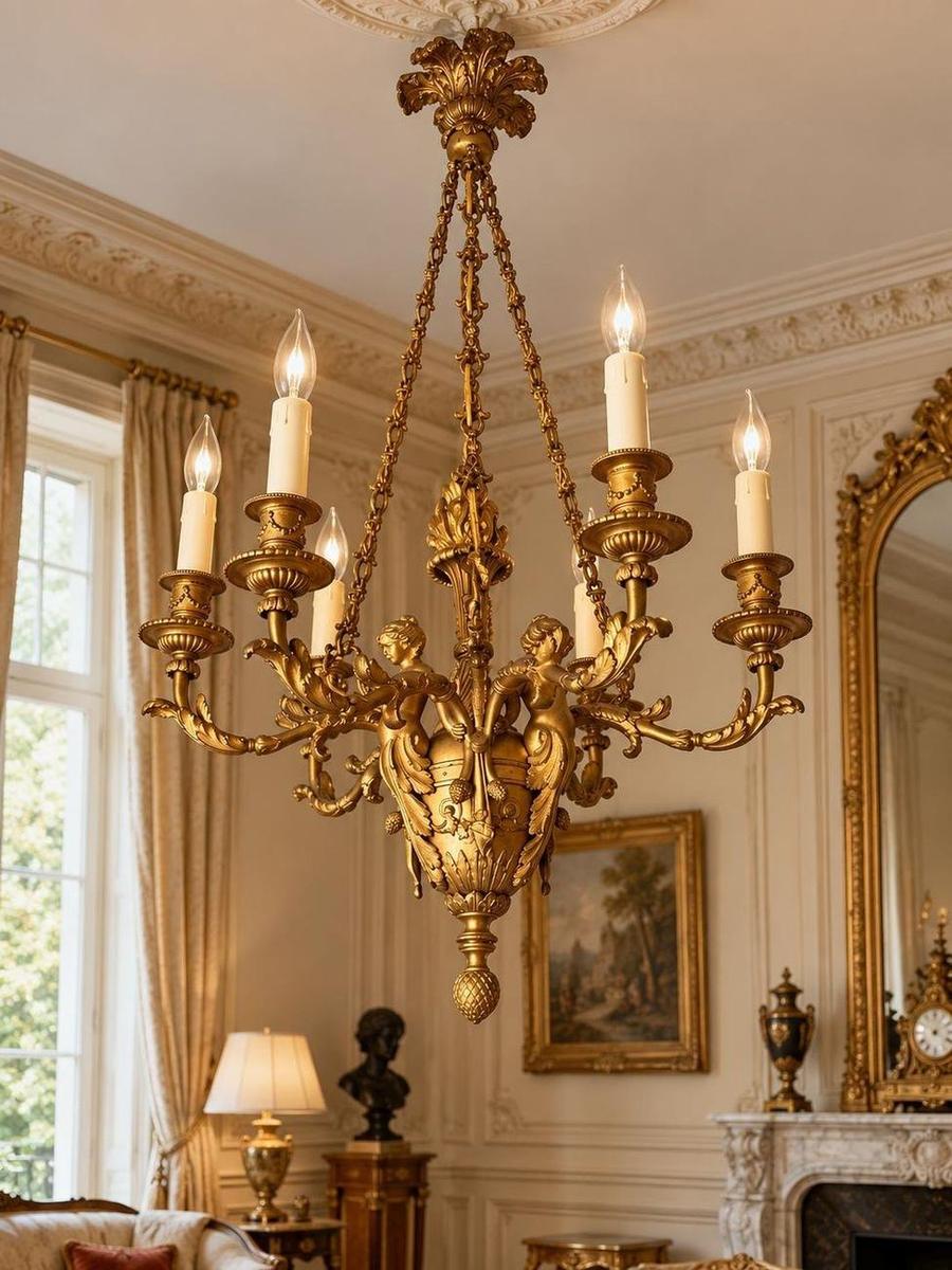 Lustre ancien en bronze doré
