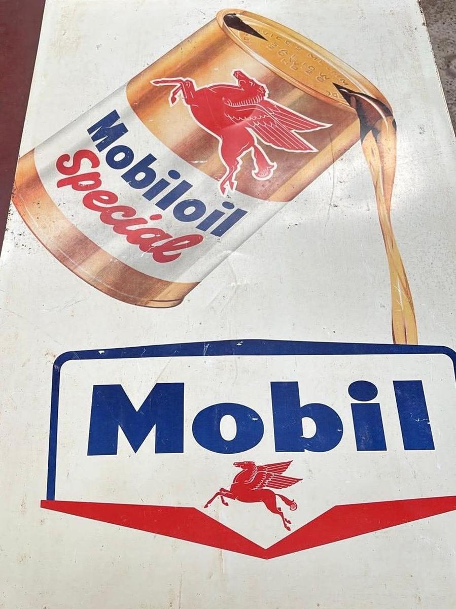 Plaque émaillée Mobil