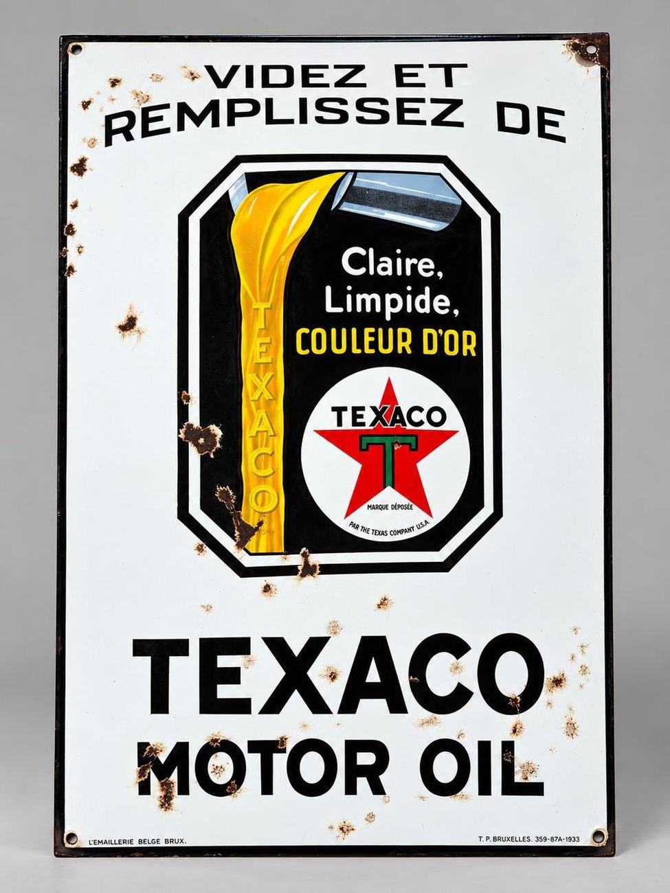Plaque émaillée Texaco